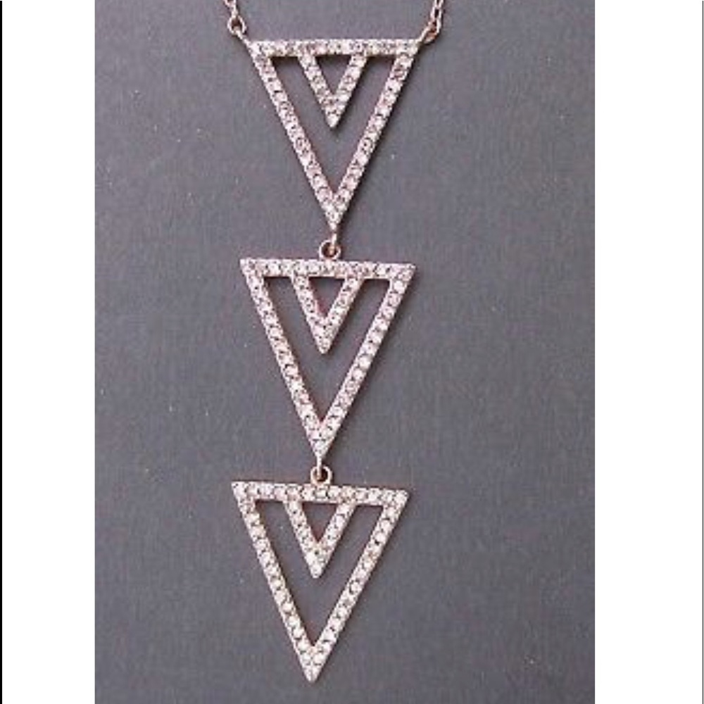 STELLA & DOT Rose Gold Pave Micro-Crystal Necklace